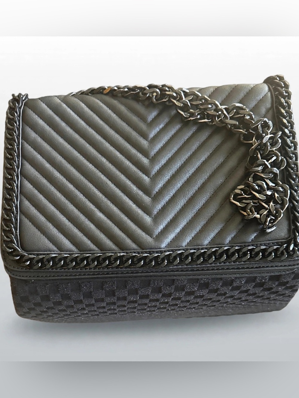 Aldo Black Chevron Crossbody Bag